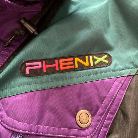 Phenix Alpine Vintage Retro Ski Insulated Hooded Full Zip Jacket 80s 90s Size 16 - Picture 3 of 16
